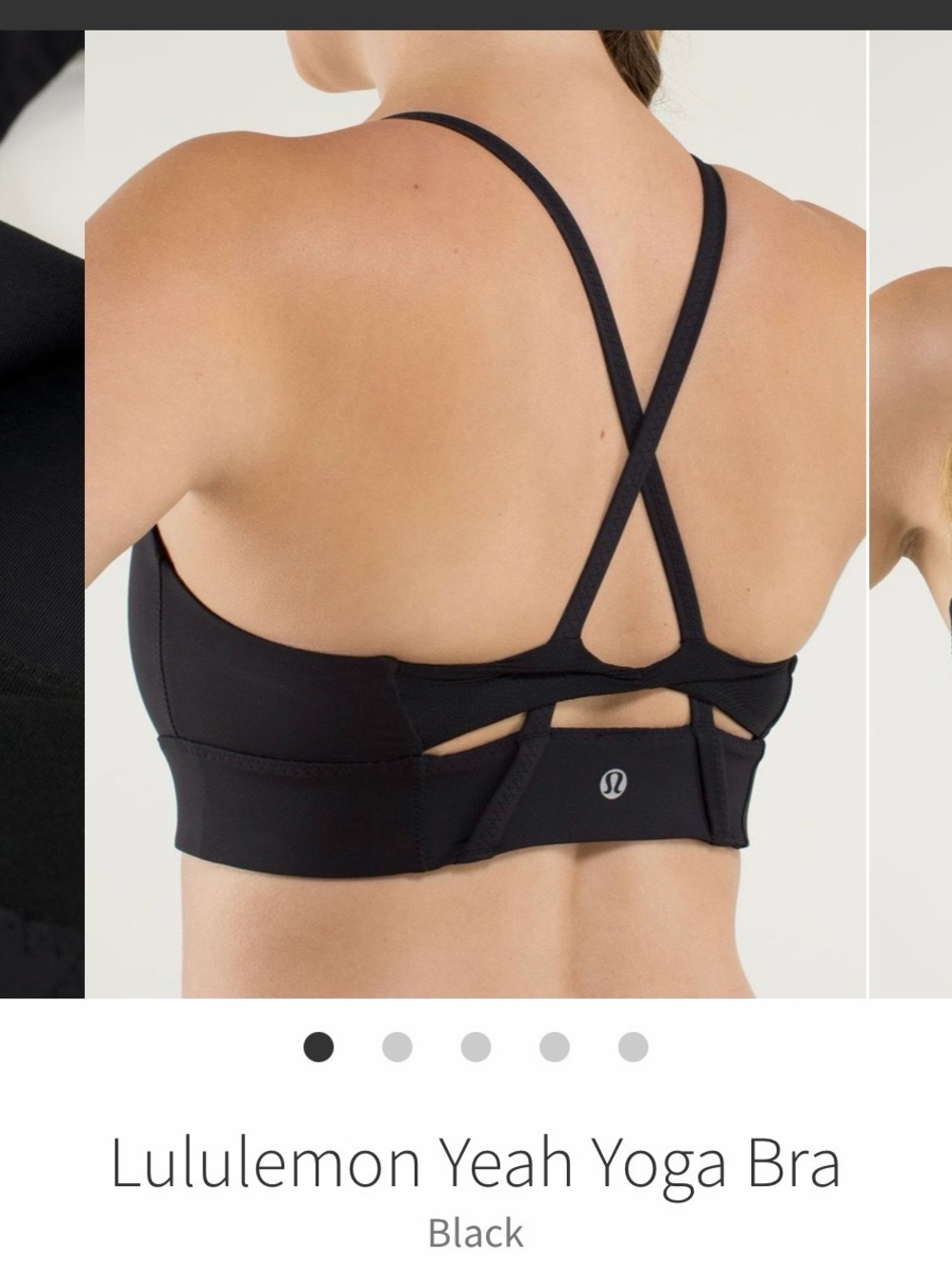 lululemon athletica Black Strappy Cross-Back Yoga Bra